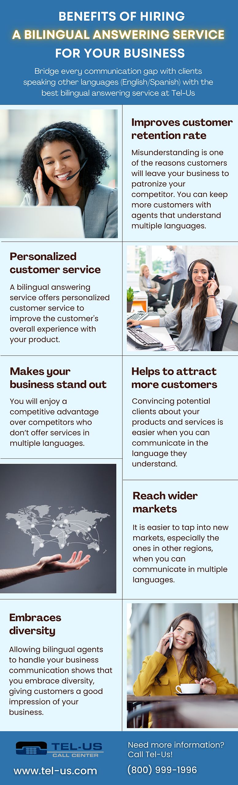 Infographic about the benefits of hiring a virtual assistant, highlighting improved customer service, personalized support, time savings, and business growth.
